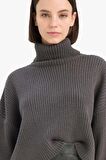 DeFacto Oversize Geniş Kalıp Balıkçı Yaka Triko Kazak L0986AZ24CWAR192