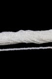 4 mm Süt Beyaz Basık Kristal Cam Boncuk 1 Dizi - (110 Adet)