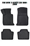 Bmw 3 Serisi E36 1990-2000 ile Uyumlu Carbon Desenli Ultra Premium Havuzlu Oto Paspas