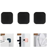 Microcase Darbe Önleyici Yapışkanlı Silikon Kapı Kolu Stoperi Tamponu Kare Tasarım - GRİ AL5004 3 Adet