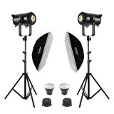 GDX EXC-220C-II 2'li Full Set (60x90 Softbox + 260 cm Kalın Işık Ayağı)