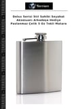 Delux Serisi Stil Sahibi Seyahat Aksesuarı Arkadaşa Hediye Paslanmaz Çelik 5 Oz Tekli Matara