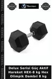 Delux Serisi Güç Aktif Hareket HEX-8 kg Hex Olimpik Dambıl 8 kg