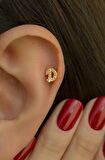 D Harfi Piercing Helix Kıkırdak Lob Tragus