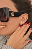 D Harfi Piercing Helix Kıkırdak Lob Tragus