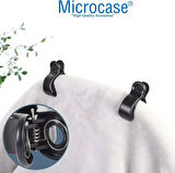 Microcase Bebek Arabası Battaniye Havlu Puset Tutucu Çok Amaçlı  Kıskaçlı Mandal - SİYAH AL4537 2 Adet