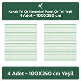 KONAK TEL ÇİT SİSTEMLERİ 4 ADET SADE PANEL ÇİT TELİ 100X250 CM YEŞİL