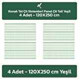 KONAK TEL ÇİT SİSTEMLERİ 4 ADET SADE PANEL ÇİT TELİ 120X250 CM YEŞİL
