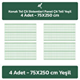 KONAK TEL ÇİT SİSTEMLERİ 4 ADET SADE PANEL ÇİT TELİ 75X250 CM YEŞİL