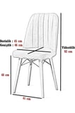 70X110 cm Mutfak Masası Takımı | 4 Kişilik Sabit Masa Sandalye Takımı | Siyah Mermer Masa - Krem