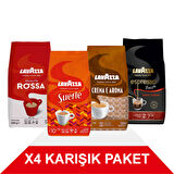 Qualità Rossa + Suerte + Crema E Aramo + Espresso Barista Gran Crema Çekirdek Kahve (1000gr) 4'Lü Paket
