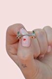 Renkli Kirazlı Çelik Nipple Piercingi Kiraz Figürlü Göğüs Piercingi