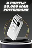 Dayanıklı ve Şık 20.000 mAh Powerbank 4 USB Çıkışlı Taşınabilir Tasarım