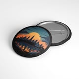 Günbatımı Şehir Silueti - 58mm Rozet - No.01