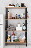 Çevir Kur Kolay Kurulum 4 Katlı Banyo Rafı | Metal Telli Çok Amaçlı Organizer Dolap Stand Raf