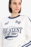 DeFacto Coool Oversize Geniş Kalıp Bisiklet Yaka Baskılı Kalın Kumaş Sweatshirt D5957AX25SPWT32