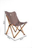 BAG THE JOY AHŞAP KATLANIR MASA SANDALYE SETİ – 60*60*55 cm KAHVERENGİ - KOYU GRİ