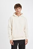 DeFacto Boxy Fit Kapüşonlu Sırt Baskılı Baskılı Sweatshirt C7047AX24AUER137