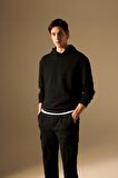 DeFacto Oversize Geniş Kalıp Kapüşonlu Kapitone Sweatshirt B6492AX24SPBK81
