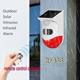 Hareket Sensörlü Solar Alarm Uzaktan Kumandalı Caydırıcı Alarm Sireni Güneş Enerjili 100 Desibel