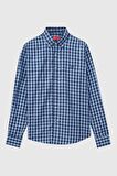 D'S Damat Slim Fit Mavi Kareli Ekoseli Gömlek 7HC02ORT09265