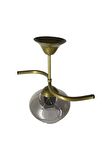 Fuji Eskitme Tekli Füme Yatsı Camlı Avize | Kaliteli Modern Metal Avize