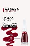 Flormar Klasik Parlak Bitişli Yüksek Pigmentli Oje - Nail Enamel- 385 Red Velvet New- 8682536035965