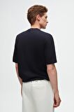TWN Oversize Lacivert Baskılı  Pamuk T-shirt 2EC14ORT05211