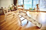 Pikler Tırmanma Seti | Montessori Ahşap Oyuncak Set | Aktivite Köprüsü | Kemer & Taşlı Rampa