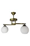 Fuji Eskitme 2'li Beyaz Camlı Avize | Kaliteli Modern Metal Avize