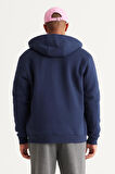 Standart Fit Normal Kesim Kapüşonlu Fermuarlı Sweatshirt