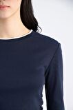 DeFacto Slim Fit Dar Kesim Bisiklet Yaka Ribana Uzun Kollu Tişört E6548AX25SPNV245