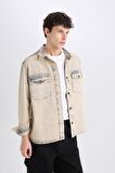 DeFacto Relax Fit Cepli Uzun Kollu Jean Gömlek D0447AX24AUBN105