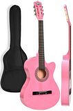 Midex CG-395PK Pembe Renk Kesik Klasik Gitar 4/4 Yetişkin Boy Sap Ayarlı Full Set