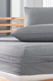 Lydia home Yastık Kılıflı Antrasit Çarşaf Seti 100 x 200 cm