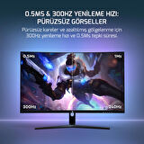 Gamepower 27" Vivid V80 Fast VA Panel Curved RGB 300Hz 0.5ms FHD 2x2W Speaker Oyuncu Monitörü