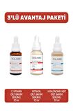 Solaris Yaşlanma Karşıtı Retinol Cilt Serumu Ve Hyaluronic Acid Cilt Serumu Ve C Vitamin Cilt Serumu