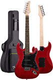 Midex RPH-30RD-35AMP Gül Klavye Strat Kasa SSS 35W Elektro Gitar Seti