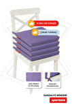 Xpermate Fermuarlı 4'lü Sandalye Minderi Su İtici Kumaş 40x40Cm Sünger Sandalye Minderi Bağcıklı Mor
