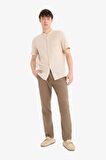 DeFacto Yazlık Beli Lastikli Jogger Pantolon Slim Fit Dar Kesim Düz Paça Pamuklu Cepli D2671AX25SMBN534