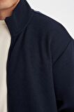 DeFacto Comfort Regular Fit Rahat Kesim Dik Yaka Cepli Basic Düz Fermuarlı Sweatshirt D4971AX24AUNV163