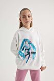 DeFacto Kız Çocuk Hatsune Miku Oversize Geniş Kalıp Kapüşonlu Sweatshirt B2524A823WNER134