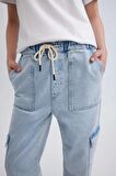DeFacto Kargo Jogger Yüksek Bel Bilek Boy Jean Yıkamalı Pantolon C1416AX24SMNM39