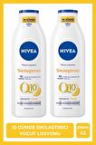 Nivea Q10 Sıkılaştırıcı Vücut Losyonu 250ml, C Vitamini, Nemlendirici, Esnek ve Elastik Cilt, X2Adet