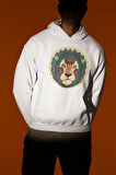 Özel Tasarım Aslan Baskılı Unisex Oversize Hoodie