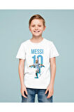 Messi 10 Baskılı Unisex Futbolcu Çocuk Tişört (1-12 Yaş)
