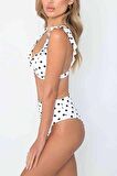 Angelsin Puantiyeli Bikini Takım Beyaz