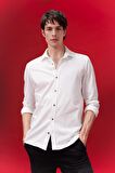 DeFacto Regular Fit Basic Düz Uzun Kollu Beyaz Gömlek B2896AX24SPWT34