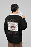 Wanted Monkey D. Luffy Baskılı Unisex Oversize Anime Sweatshirt