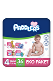 Paddlers Bebek Bezi 4 Numara Maxi 36 Adet (7-14 Kg) Eko Paket